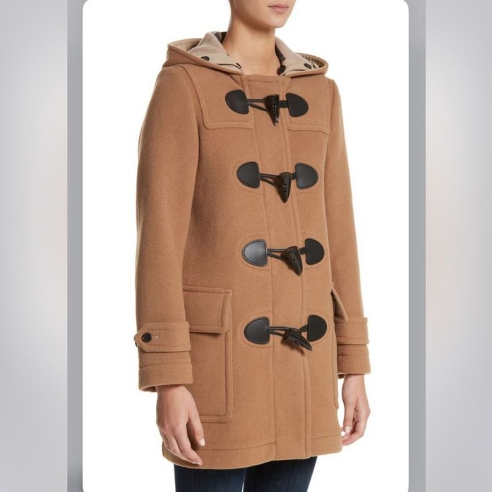 Burberry The Mersey Wool Toggle Duffle Coat Size 4